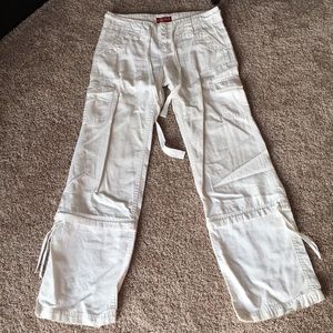 White Zip Off Cargo Pants